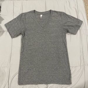 Grey T-shirt with super deep v xs